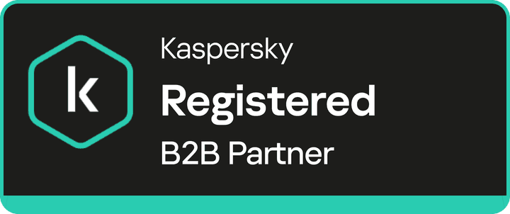 Insignia oficial Kaspersky Registered B2B Partner